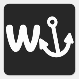 Adesivo Quadrado wanker w âncora