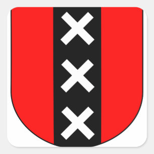 Adesivo Quadrado Wapen Amsterdam, Países Baixos