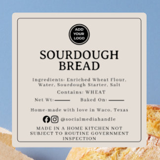 Adesivo Quadrado Warm Grey Sourdough Ingredient Cottage Sticker