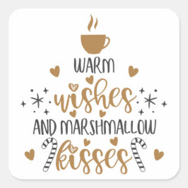 Adesivo Quadrado Warm Wishes and Marshmallow Kisses 