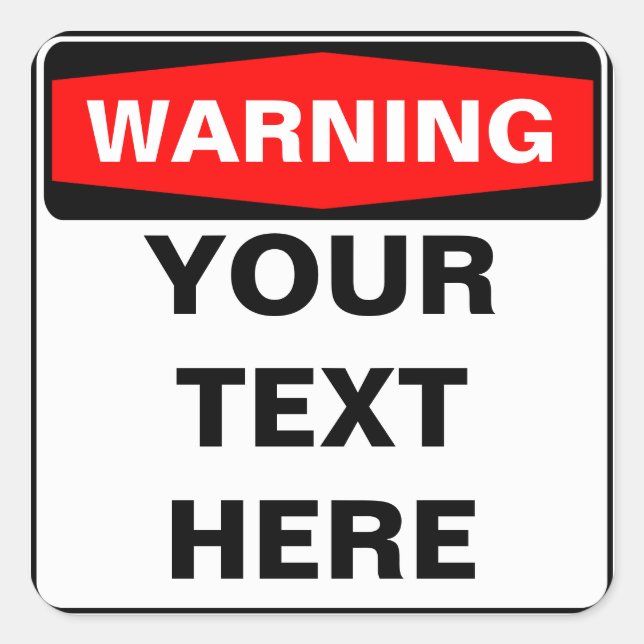 Adesivo Quadrado Warning Sign, template, squared version (Frente)
