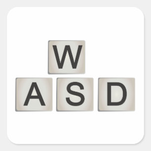 Adesivo Quadrado WASD Sticker - Teclado retrô
