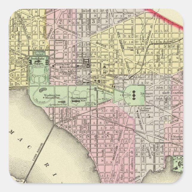 Adesivo Quadrado Washington 3 (Frente)