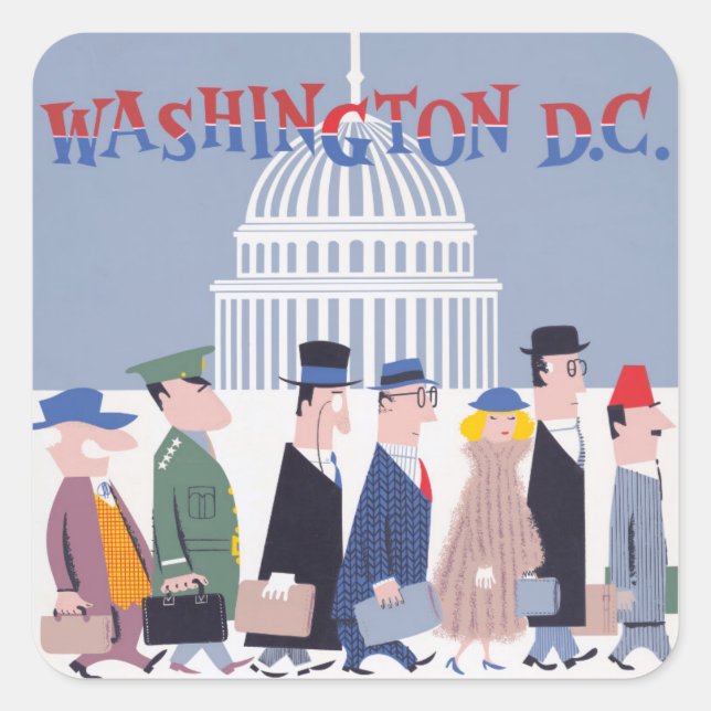 Adesivo Quadrado Washington D.C. Sticker (Frente)