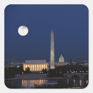 Adesivo Quadrado Washington DC à noite