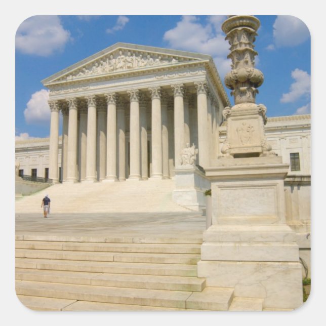 Adesivo Quadrado Washington, DC, edifício do Supremo Tribunal (Frente)