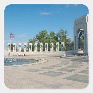 Adesivo Quadrado Washington, DC, Memorial Nacional da Segunda Guerr