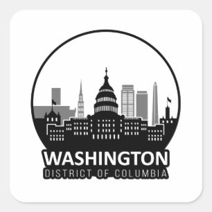 Adesivo Quadrado Washington DC Skyline