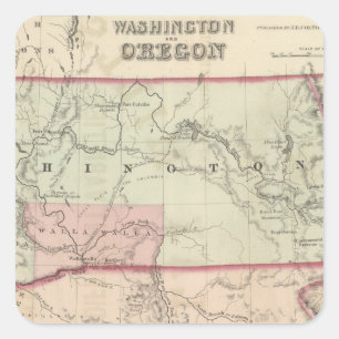 Adesivo Quadrado Washington e Oregon e Idaho e Montana