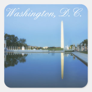 Adesivo Quadrado Washington Monument, Refletindo Piscinas, Washingt