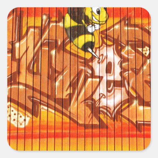 Adesivo Quadrado Wasp Grafite Wall (Frente)