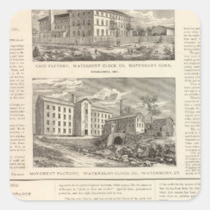Adesivo Quadrado Waterbury Clock Company