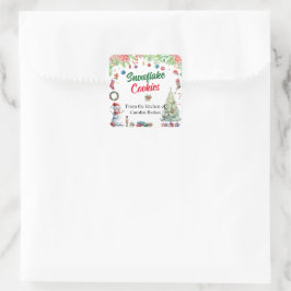 Adesivo Quadrado Watercolor Christmas Holiday From the Kitchen