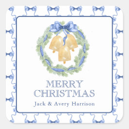 Adesivo Quadrado Watercolor, Fios de Natal ou Casamento