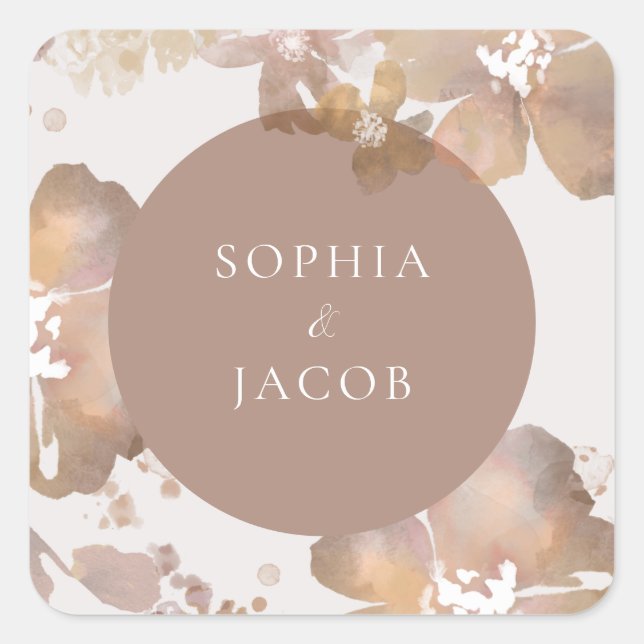 Adesivo Quadrado Watercolor Romance Square Sticker (Frente)