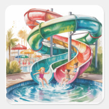 Watercolor Waterslide Kids Birthday Party