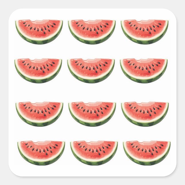 Adesivo Quadrado Watermelon Slice  (Frente)