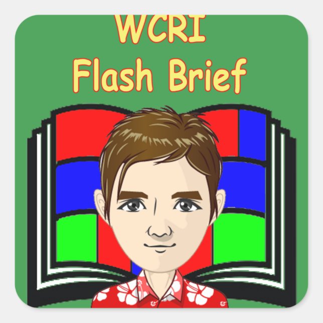 Adesivo Quadrado WCRI Flash Briefs Sticker (Frente)