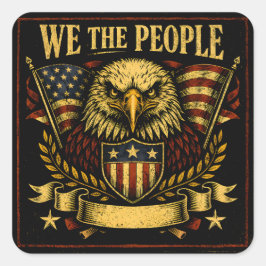 Adesivo Quadrado We The People – Constitutional American Pride