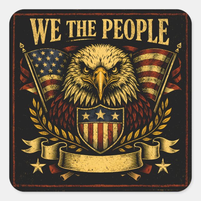 Adesivo Quadrado We The People – Constitutional American Pride (Frente)