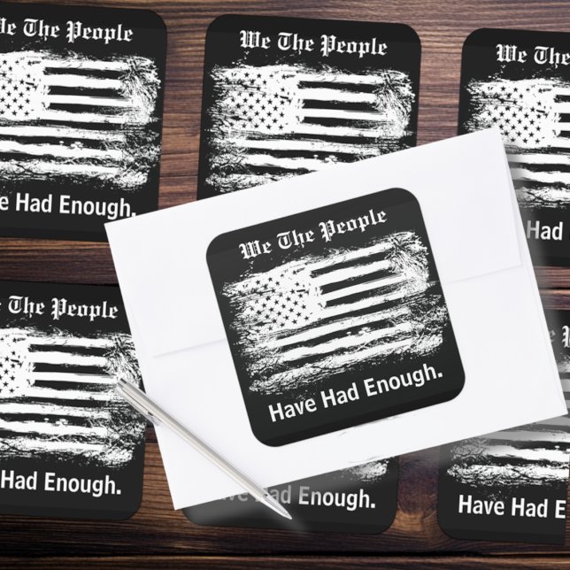 Adesivo Quadrado We The People Distressed Flag (Criador carregado)
