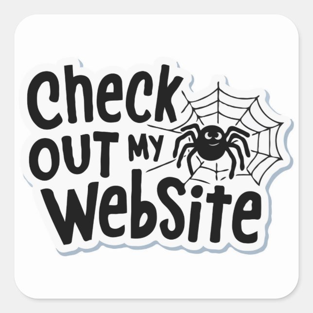 Adesivo Quadrado Web Design do aranha - 'Check out my site' Pun (Frente)