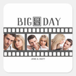 Adesivo Quadrado Wedding Add 3 Fotografias Filmes Divertidos