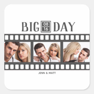 Adesivo Quadrado Wedding Add 3 Fotografias Filmes Divertidos