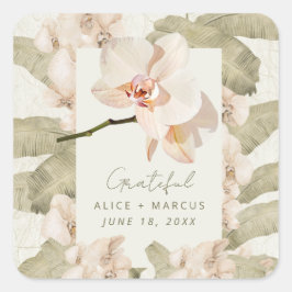 Adesivo Quadrado Wedding  Botanical Garden Thank You Favor