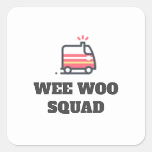 Adesivo Quadrado Wee Woo Squad, 911 Ambulância