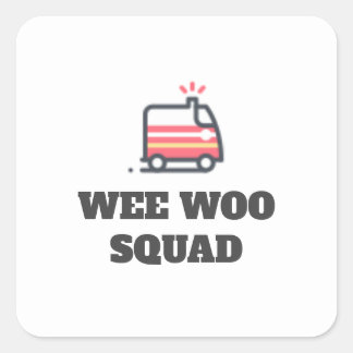 Adesivo Quadrado Wee Woo Squad, 911 Ambulância