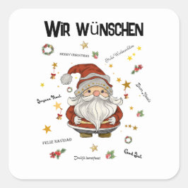 Adesivo Quadrado Weihnachtsgruß von Santa