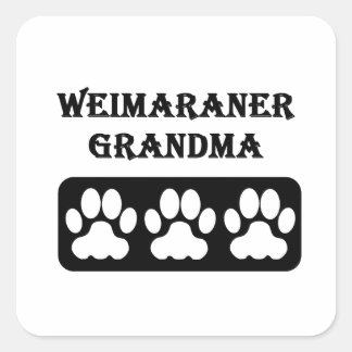Adesivo Quadrado Weimaraner Grandma
