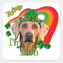 Adesivo Quadrado Weimaraner Saint Patricks