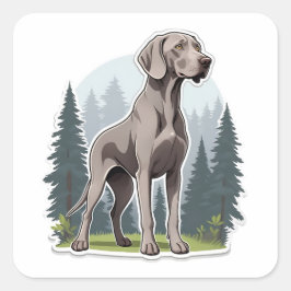 Adesivo Quadrado Weimaraner Sticker