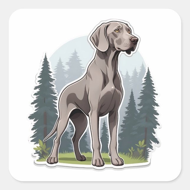 Adesivo Quadrado Weimaraner Sticker (Frente)