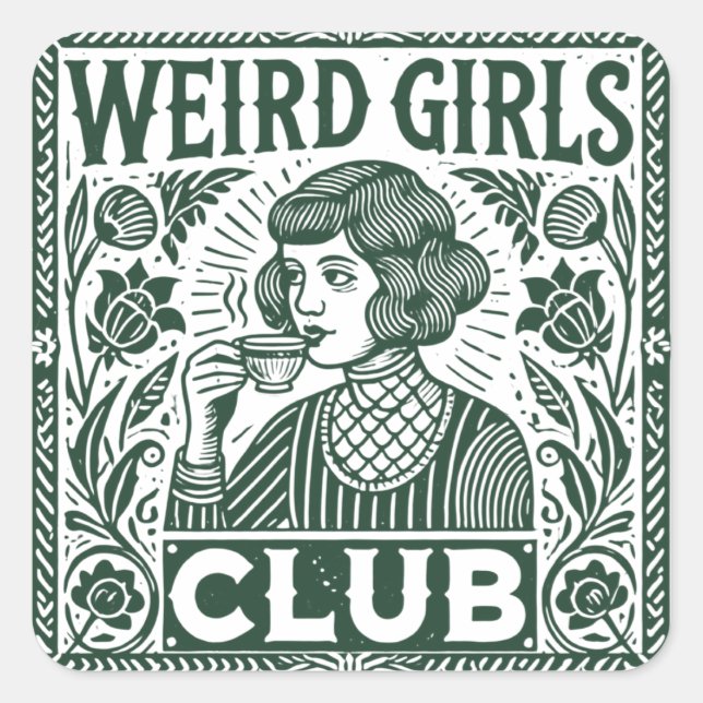 Adesivo Quadrado Weird Girls Club (Frente)
