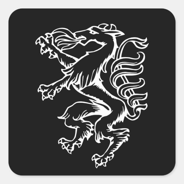 Adesivo Quadrado Weiss Steiermark Österreich Panther Wappen (Frente)