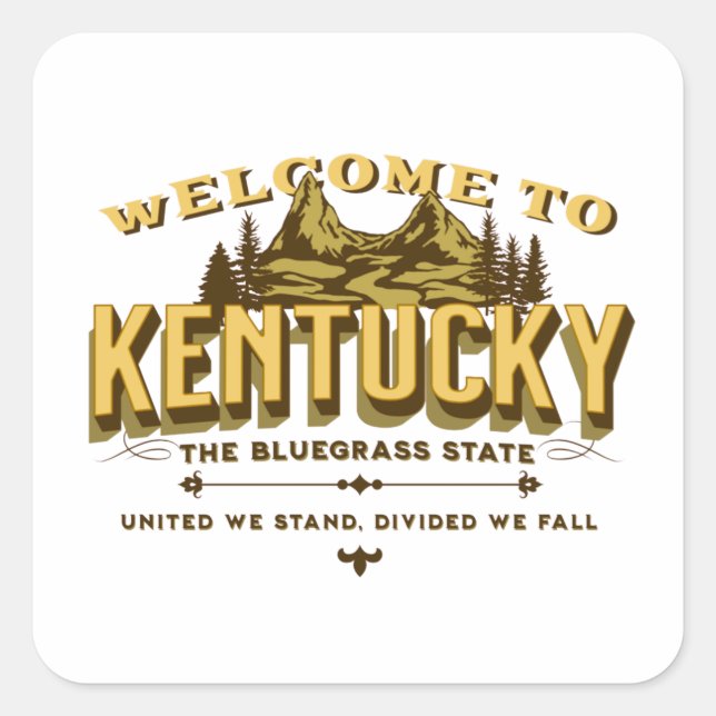 Adesivo Quadrado Welcome to Kentucky  (Frente)