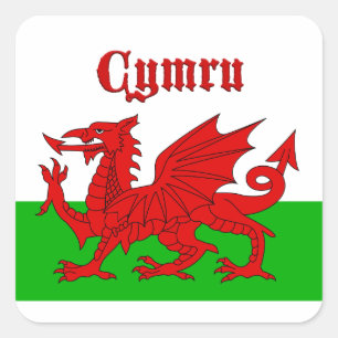 Adesivo Quadrado Welsh Flag Cymru