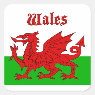 Adesivo Quadrado Welsh Flag Wales