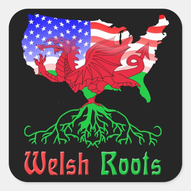 Adesivo Quadrado Welsh Roots Stickers (Frente)