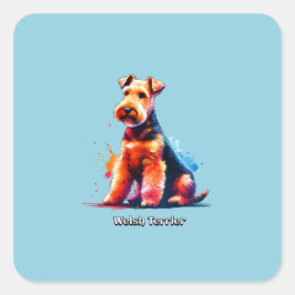Adesivo Quadrado Welsh Terrier Dog