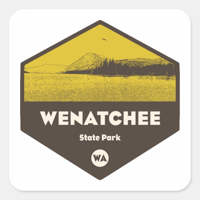 Adesivo Quadrado Wenatchee State Park Washington (Frente)