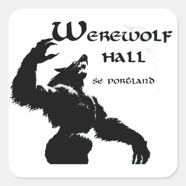 Adesivo Quadrado Werewolf Hall Stickers (Frente)