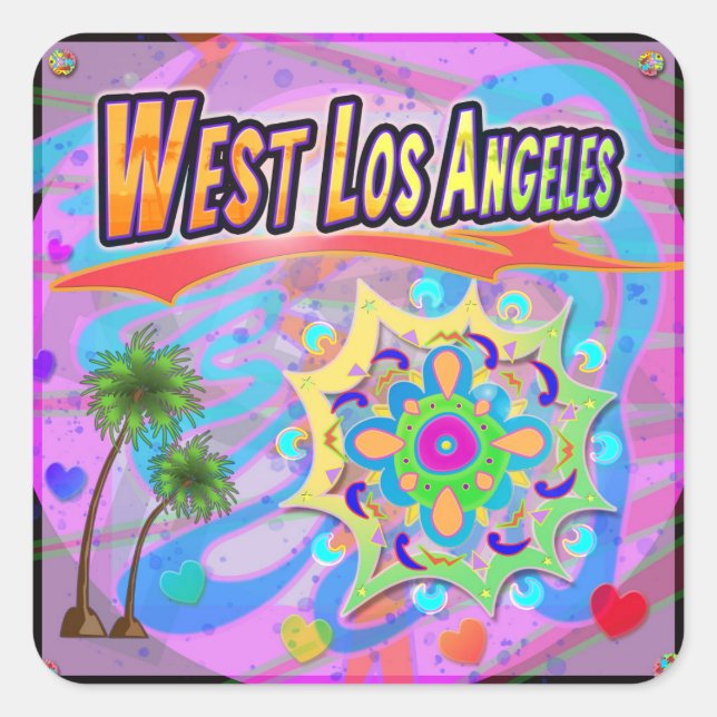 Adesivo Quadrado West Los Angeles True Progress Sticker (Frente)