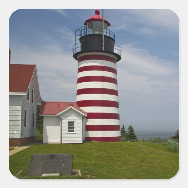 Adesivo Quadrado West Quoddy Head Lighthouse State Park é (Frente)
