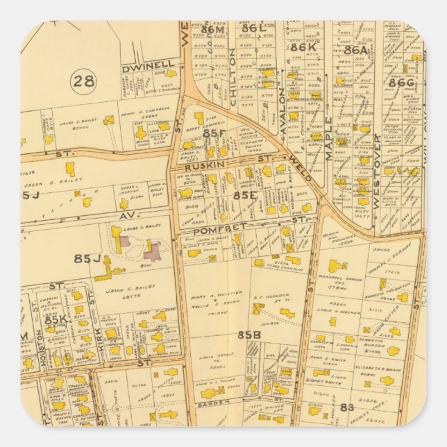 Adesivo Quadrado West Roxbury, Massachusetts 2 (Frente)