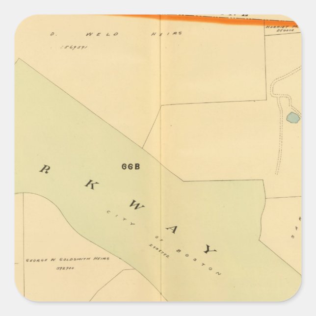 Adesivo Quadrado West Roxbury, Massachusetts 4 (Frente)