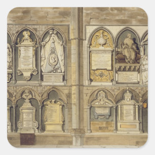 Adesivo Quadrado West Side of Poet's Corner, placa 24 de Westmin